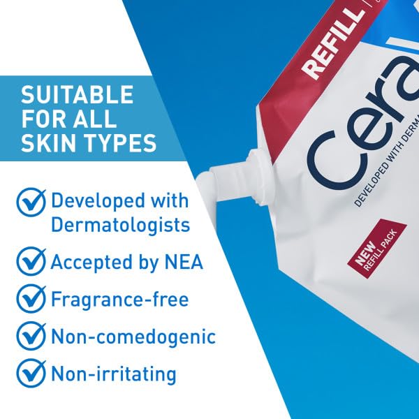 CeraVe Moisturizing Cream, Face Body Moisturizer, Normal to Dry Skin, 8 Fl Oz