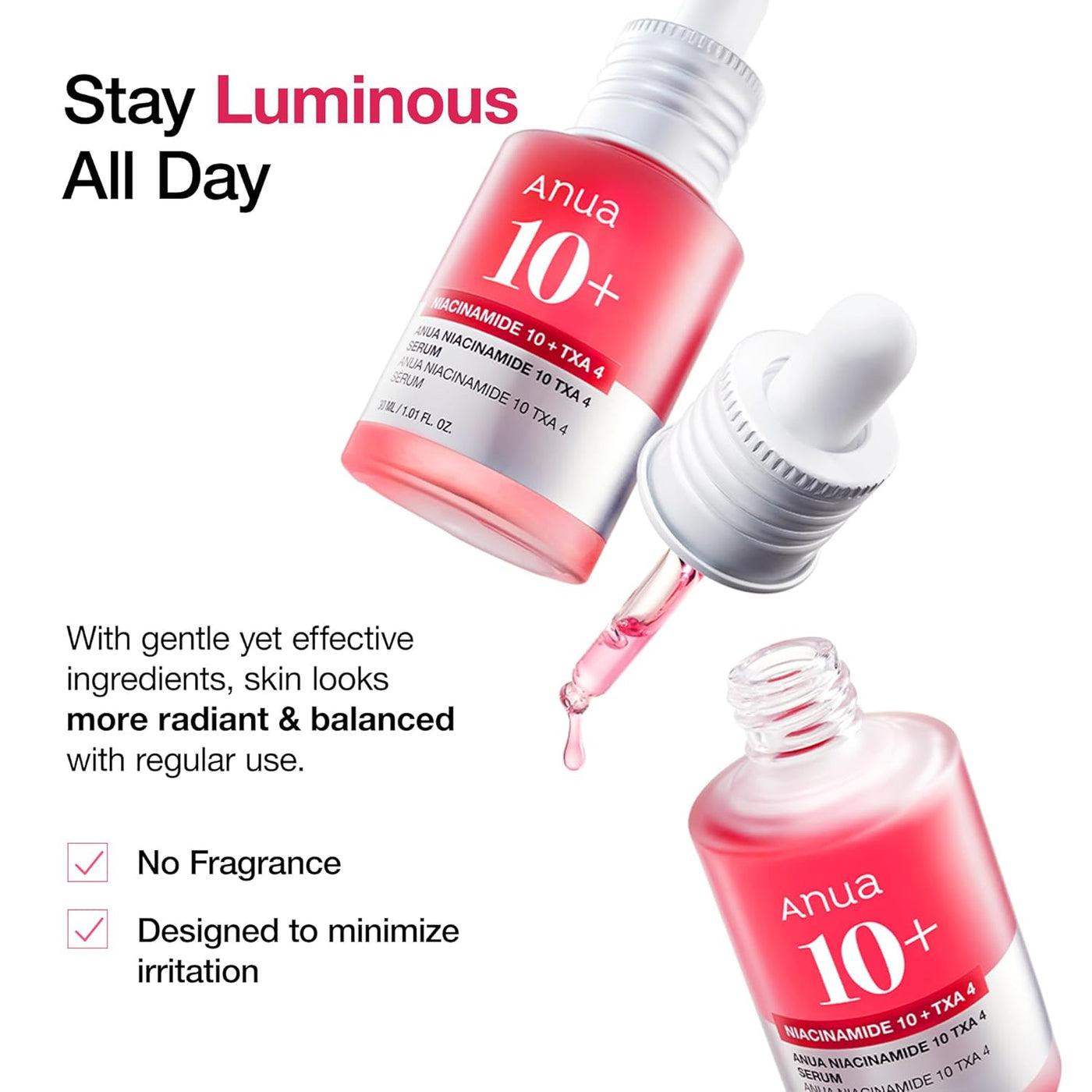 Anua Niacinamide 10 + TXA 4 Serum, Dark Spot Care, Hyaluronic Acid, 1.01 fl.oz