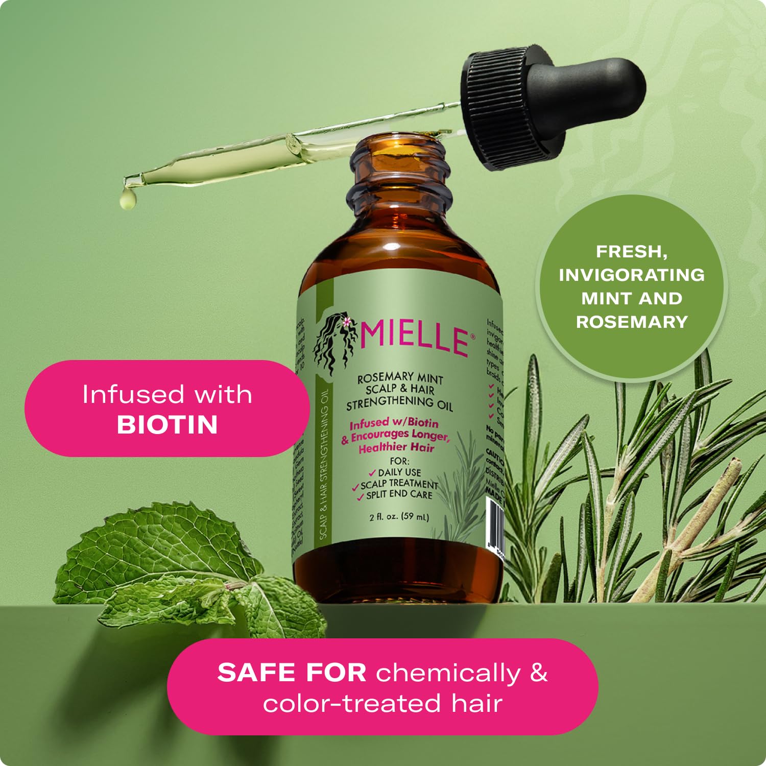 Mielle Organics Rosemary & Mint Hair Oil  2 Ounce