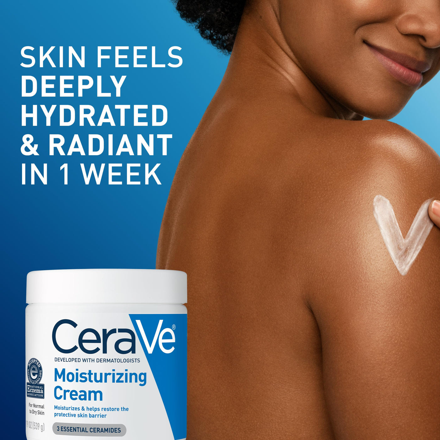 CeraVe Moisturizing Cream, Face Body Moisturizer, Normal to Dry Skin, 8 Fl Oz