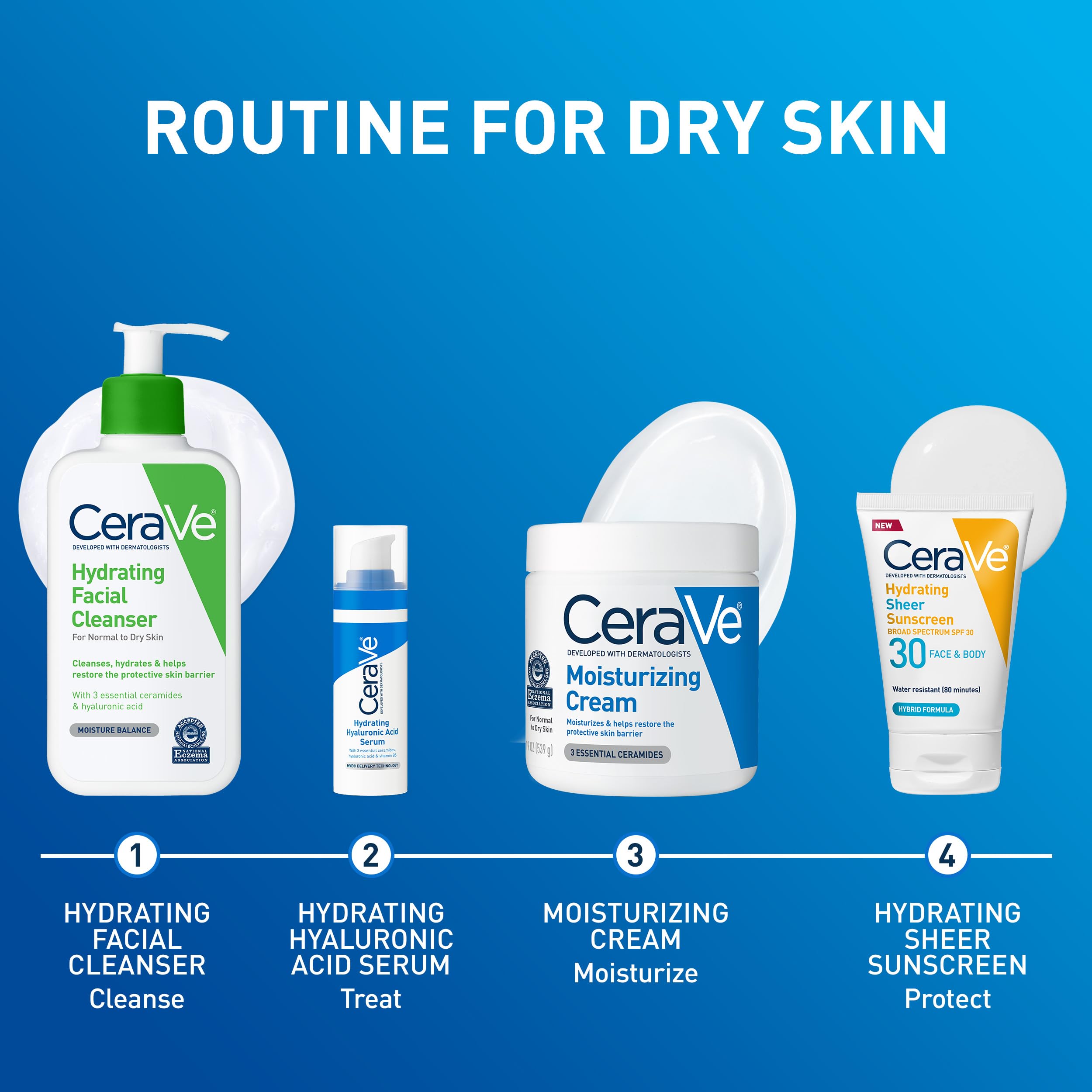 CeraVe Moisturizing Cream, Face Body Moisturizer, Normal to Dry Skin, 8 Fl Oz